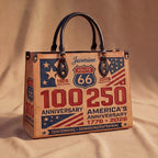 100 Years Anniversary Of Route 66 Personalized Leather Bag