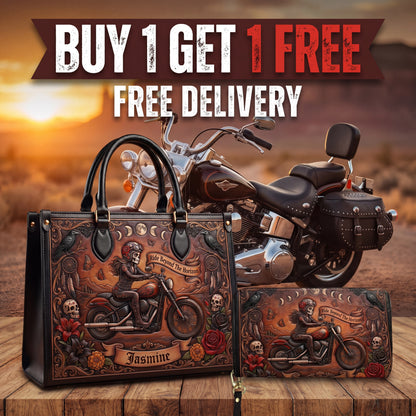 Ride Beyond The Horizon Personalized Leather Bag + Free Wallet