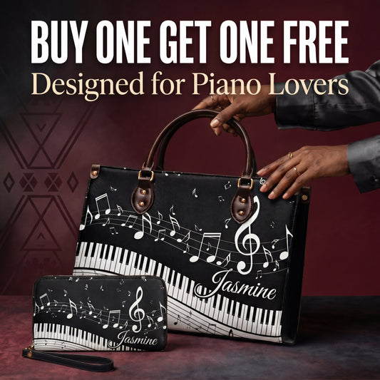 Piano Tiles Personalized Leather Bag + Free Wallet