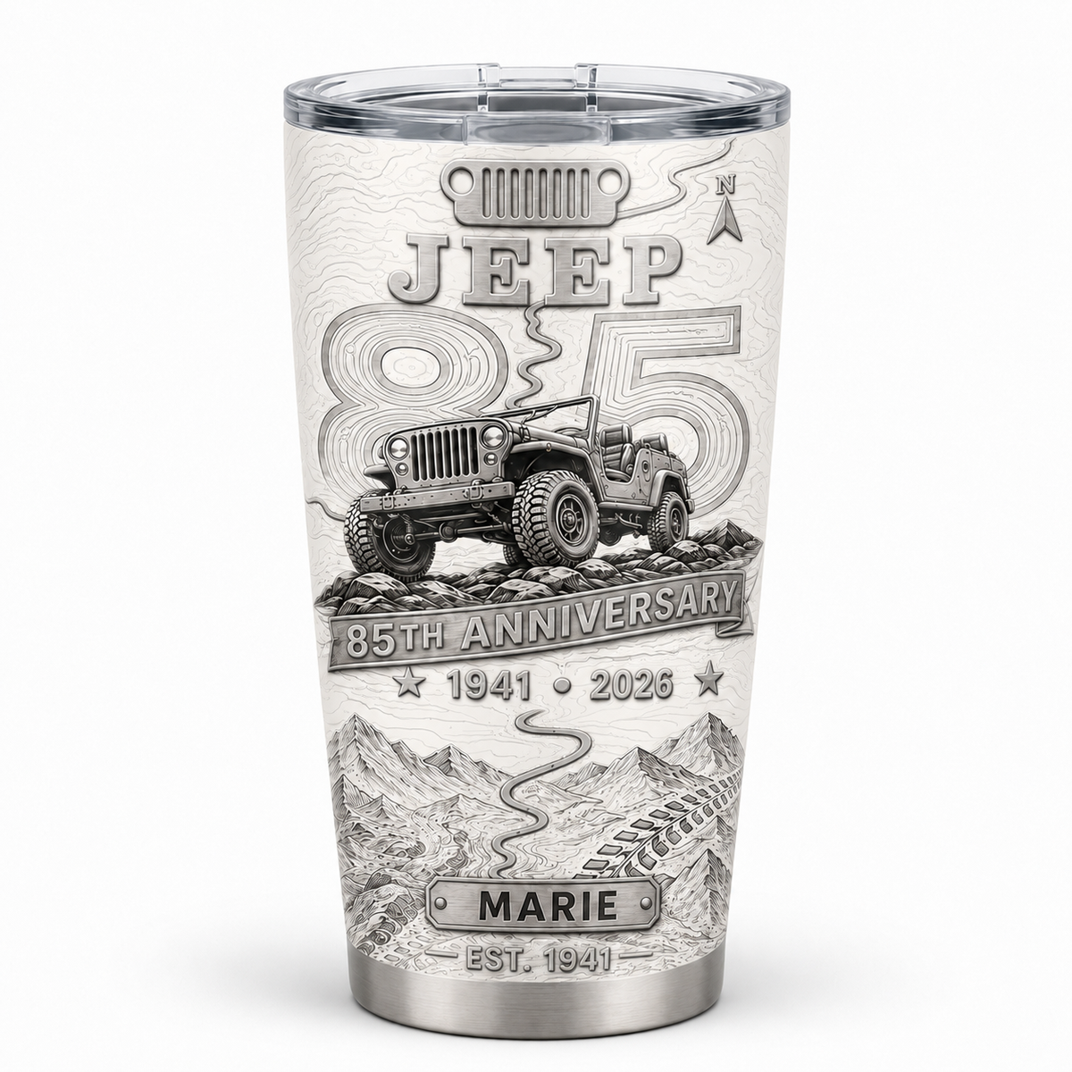 Personalized  Jeep 85th Anniversary Tumbler 40oz, 30oz, 20oz V3
