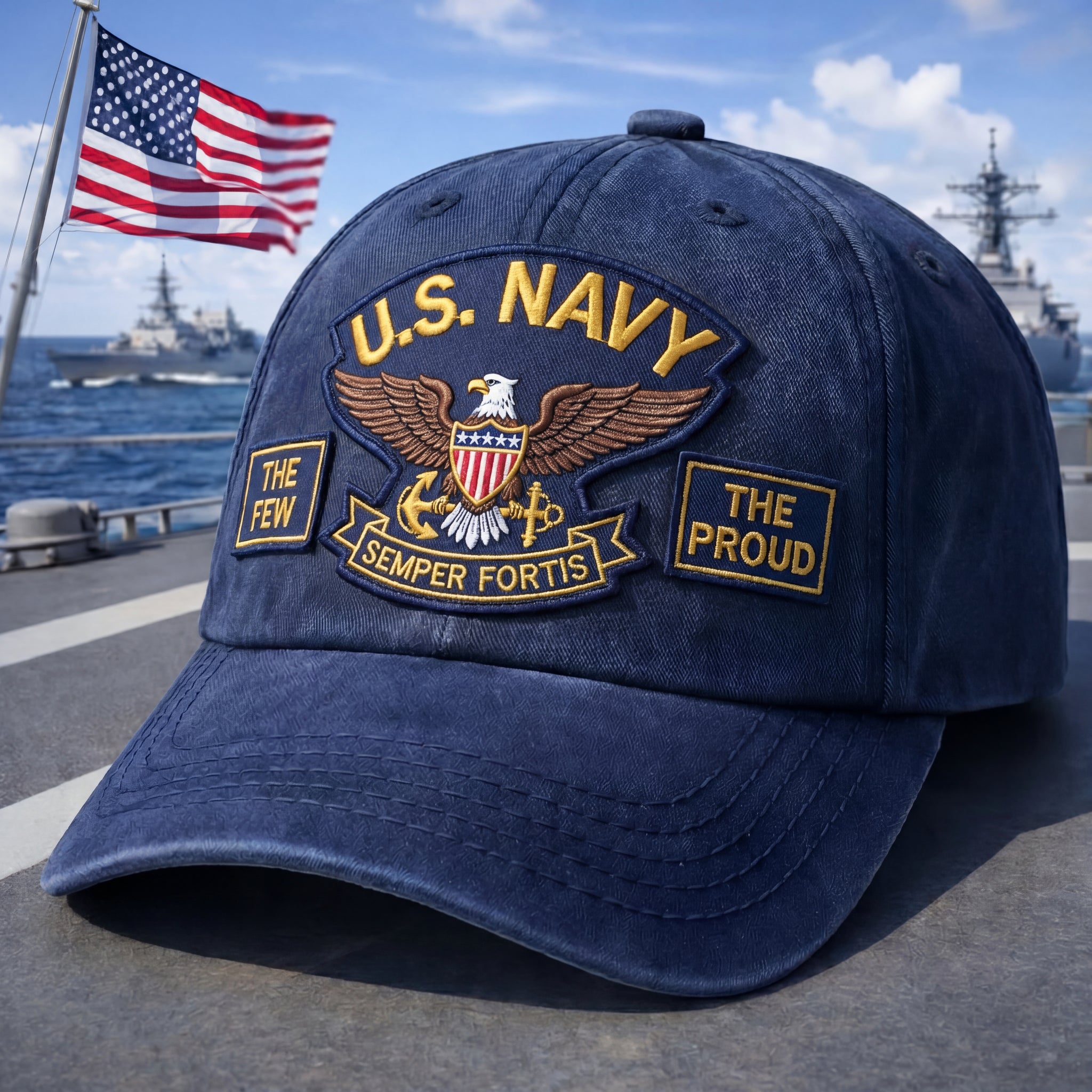 US Navy The Proud Wash Denim Cap