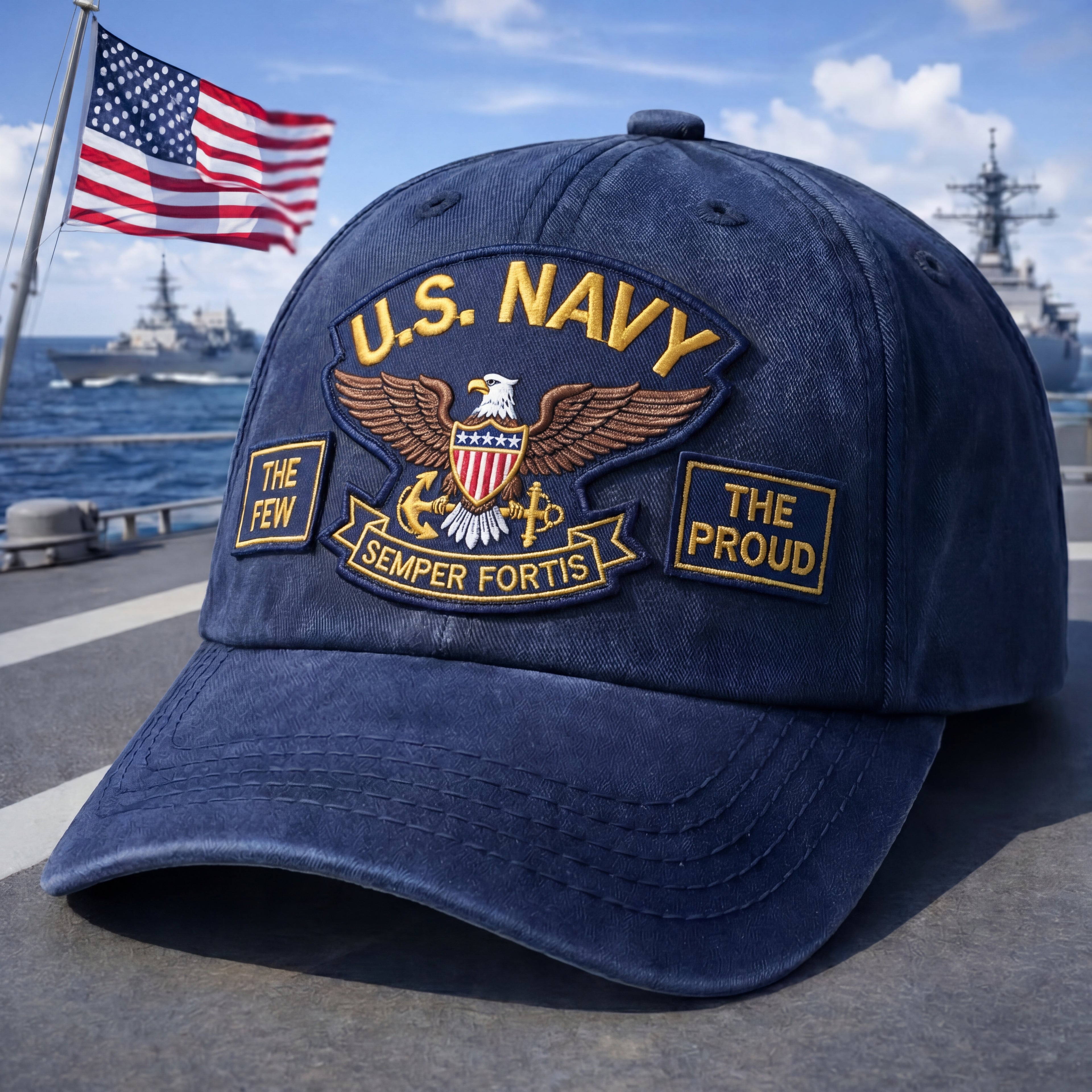 US Navy The Proud Wash Denim Cap