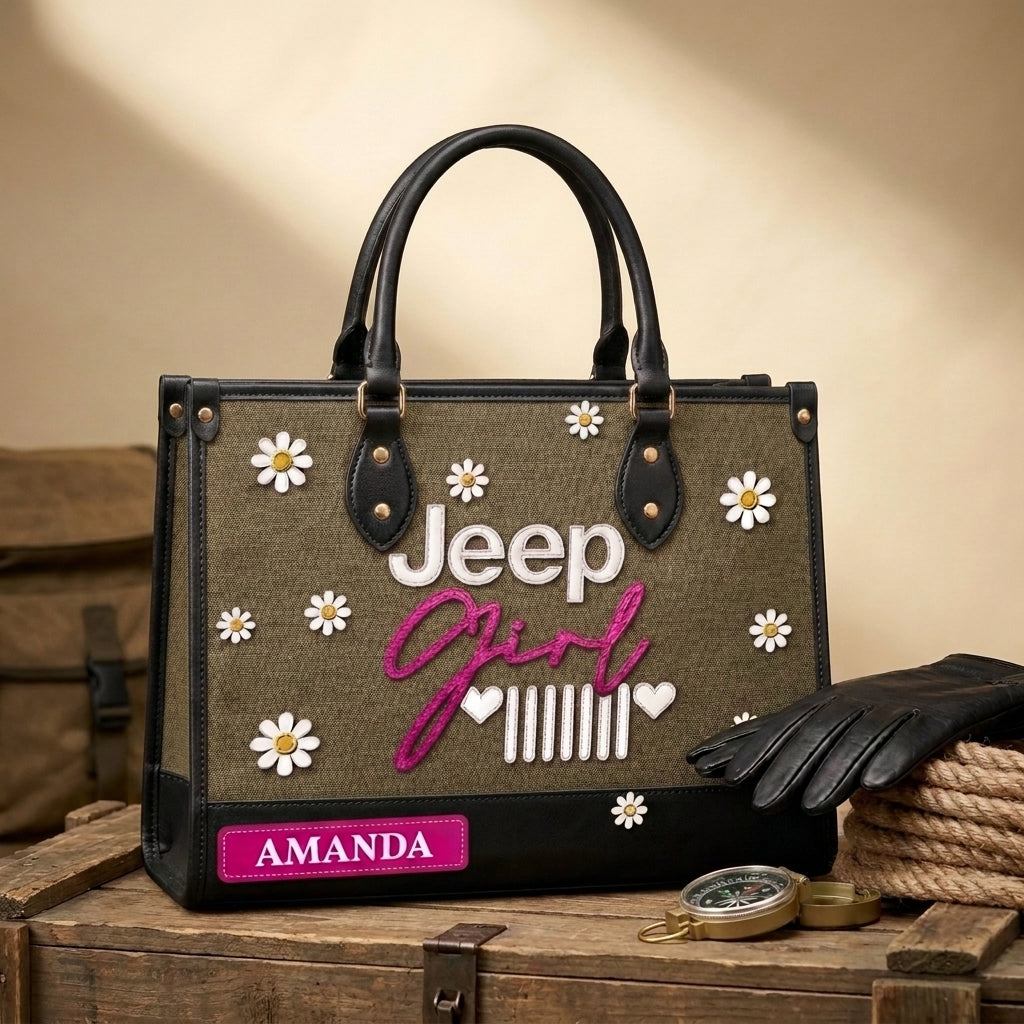 Jeep Girl Daisy V2 Personalized Leather Bag + Free Wallet