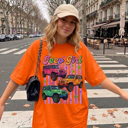 Colorful Jeep Girl Personalized T-Shirt