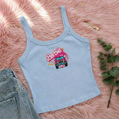 [Free delivery] Jeep Girl Collection Embroidered Spaghetti Strap Tank Top