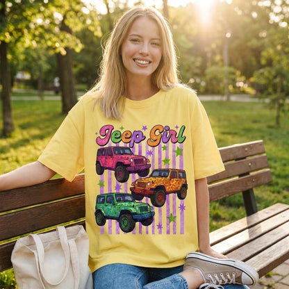 Colorful Jeep Girl Personalized T-Shirt