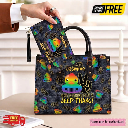 Jeep Thang Personalized Leather Bag + Free Matching Wallet