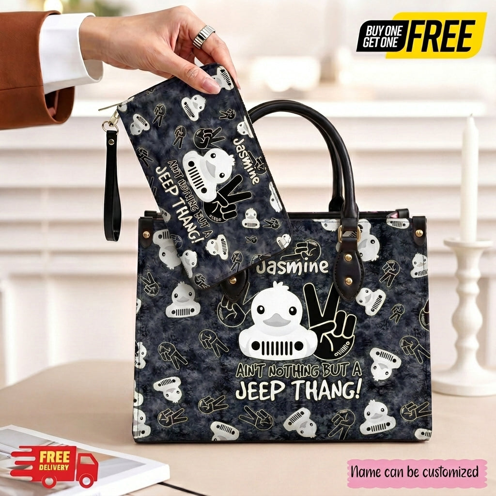 Jeep Thang Personalized Leather Bag + Free Matching Wallet