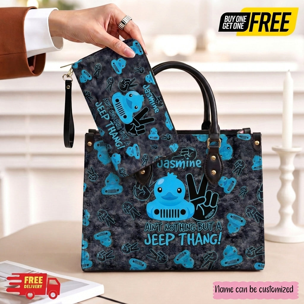 Jeep Thang Personalized Leather Bag + Free Matching Wallet