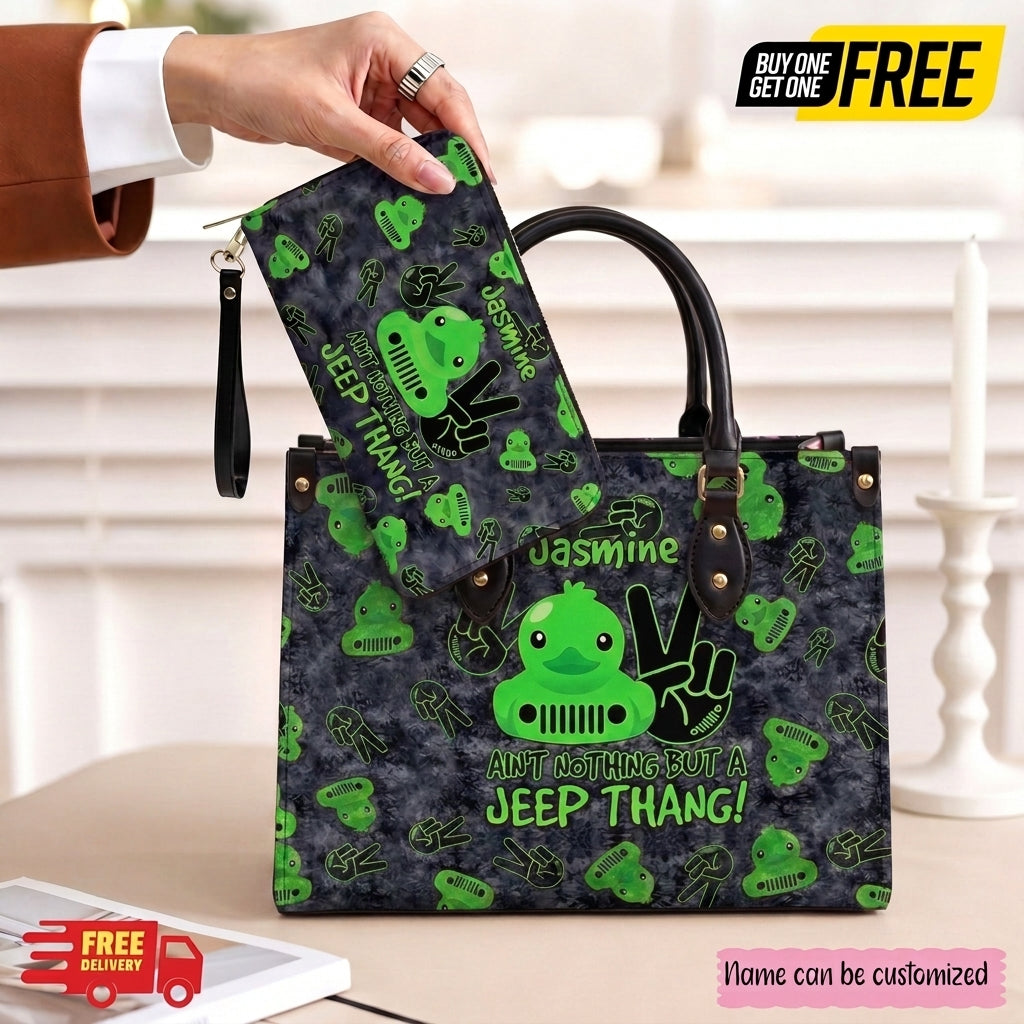 Jeep Thang Personalized Leather Bag + Free Matching Wallet