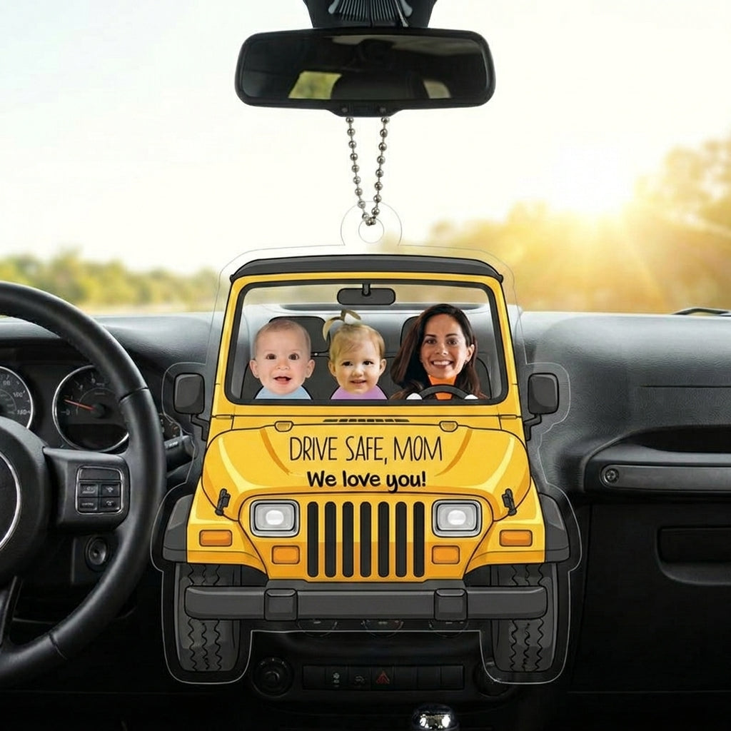 Drive Safe Daddy/Mommy V2 Personalized Acrylic Car Hanging