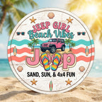 Jeep Girl Beach Vibe Wooden Clock