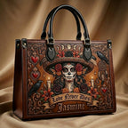 Love Never Dies Skull Girl Personalized Leather Bag + Free Wallet
