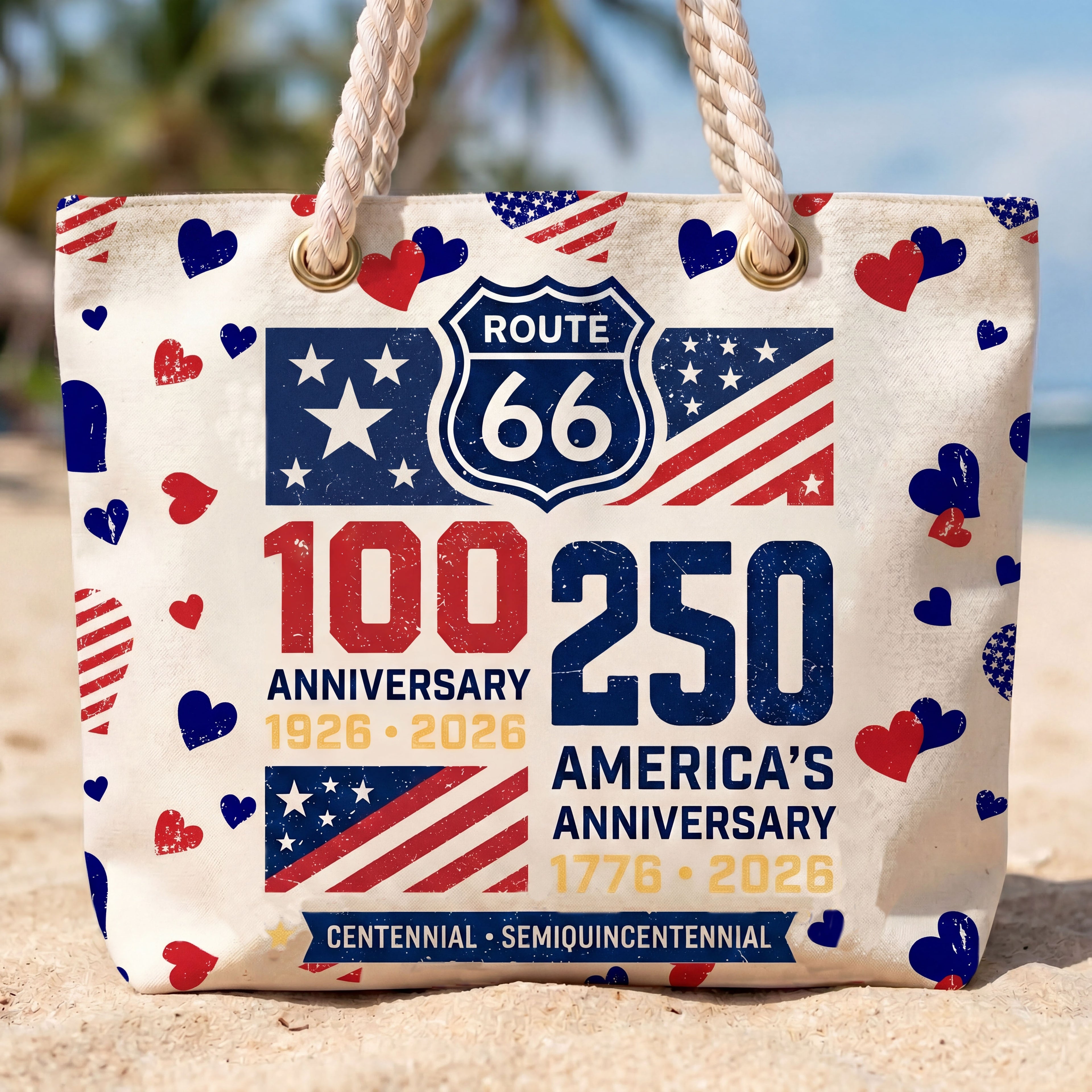 [Free delivery] Route 66 100 Years Anniversary Beach Bag