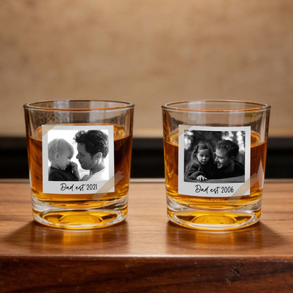 Custom Photo Personalized Whiskey Glass for Dad