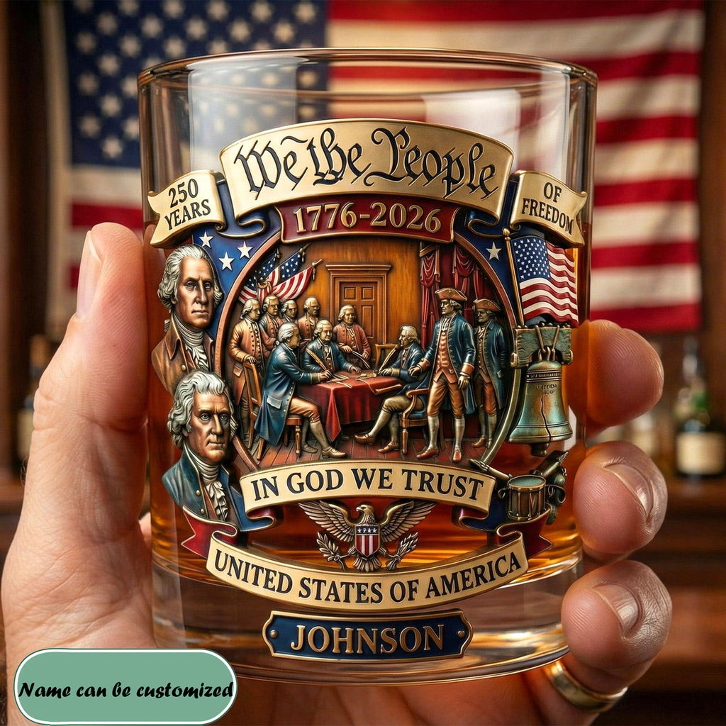 250th Anniversary America Personalized 11OZ Round Whiskey Glass