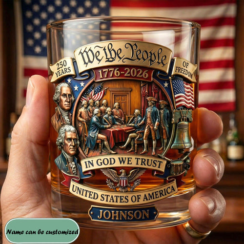 250th Anniversary America Personalized 11OZ Round Whiskey Glass