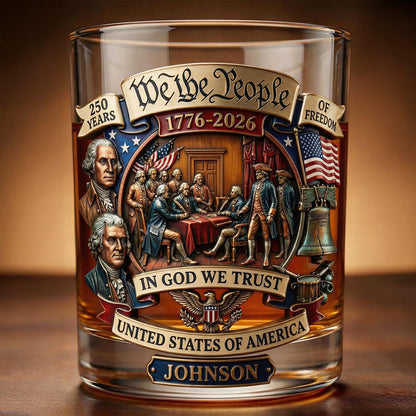 250th Anniversary America Personalized 11OZ Round Whiskey Glass