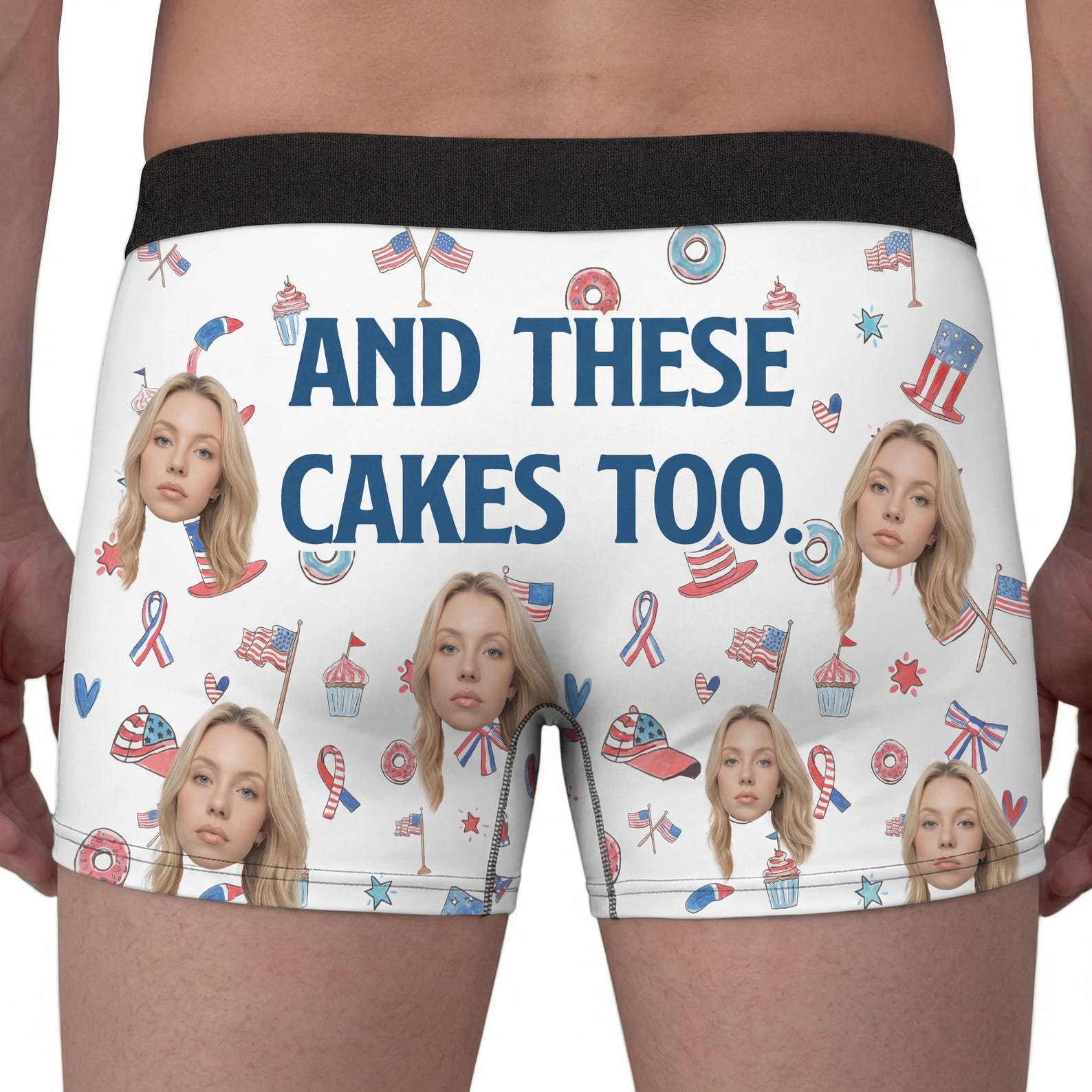 Back Off This Is My Hot Dog Personalized Face Boxer Briefs