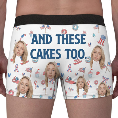 Back Off This Is My Hot Dog Personalized Face Boxer Briefs
