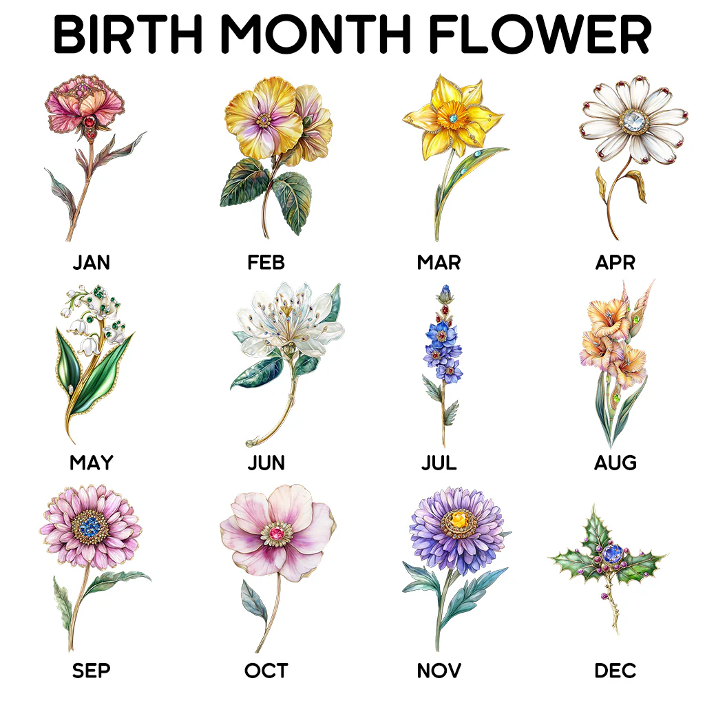 [Free delivery] Birth Month Flower Personalized Beach Bag