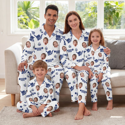 [Free Delivery] Jeep Family Photo Personalized Lapel Pajama Set
