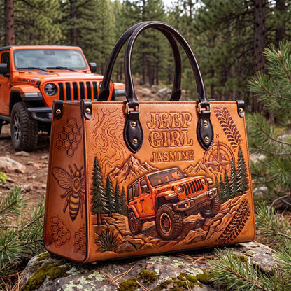 Jeep & Bee Personalized Leather Bag