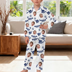 [Free Delivery] Jeep Family Photo Personalized Lapel Pajama Set