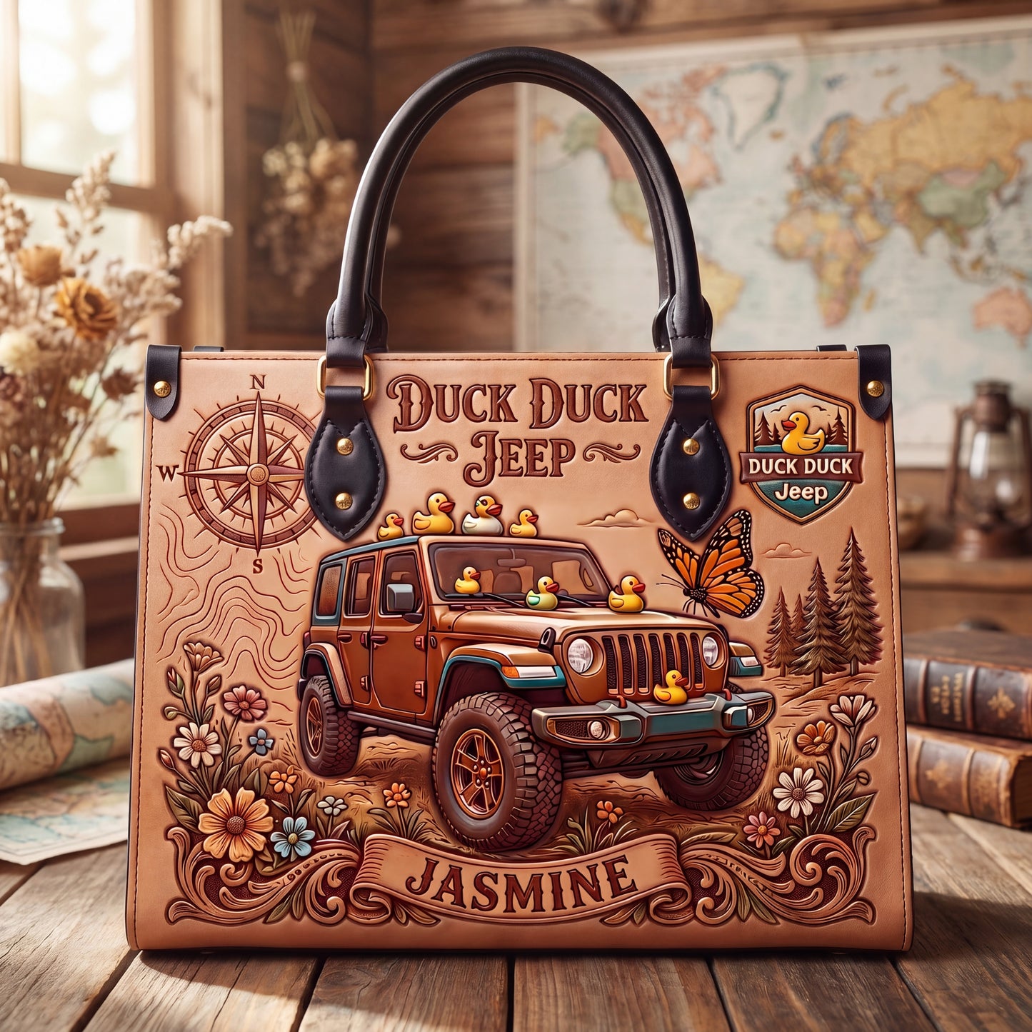 Duck Duck Jeep Personalized Leather Bag + FREE Wallet
