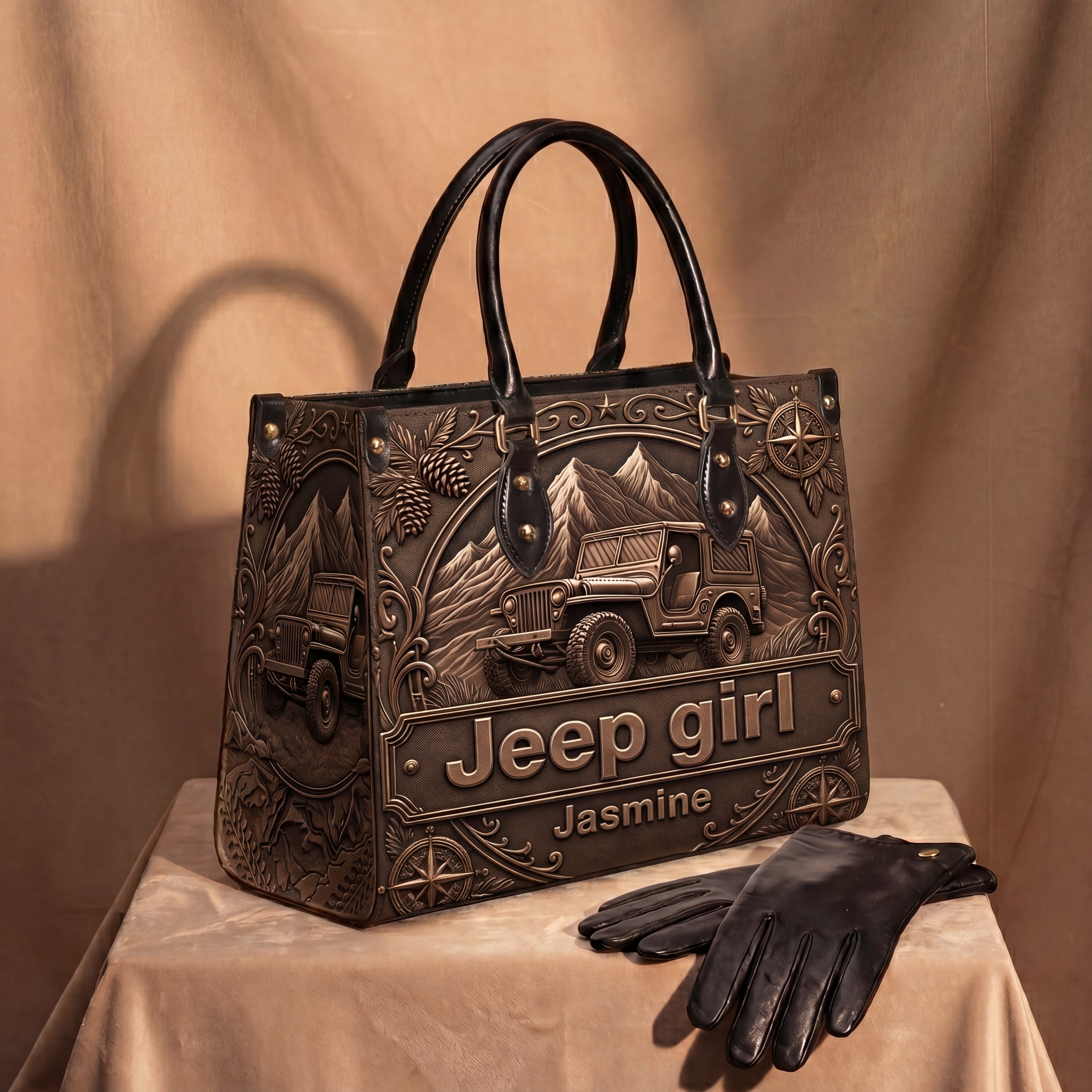 [Free delivery] Jeep Girl Personalized Leather Bag
