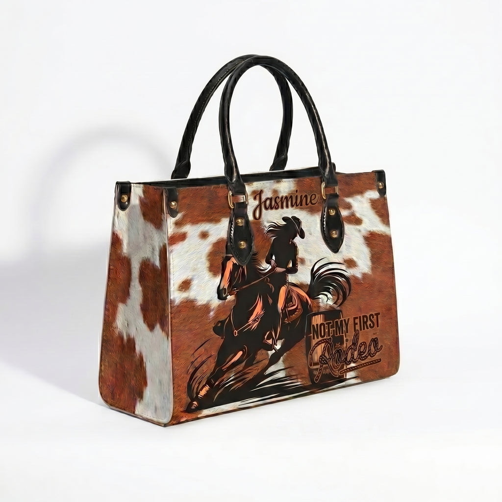Not My First Rodeo Personalized Leather Bag