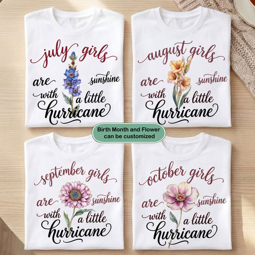 Birth Month Flower Personalized T-Shirt