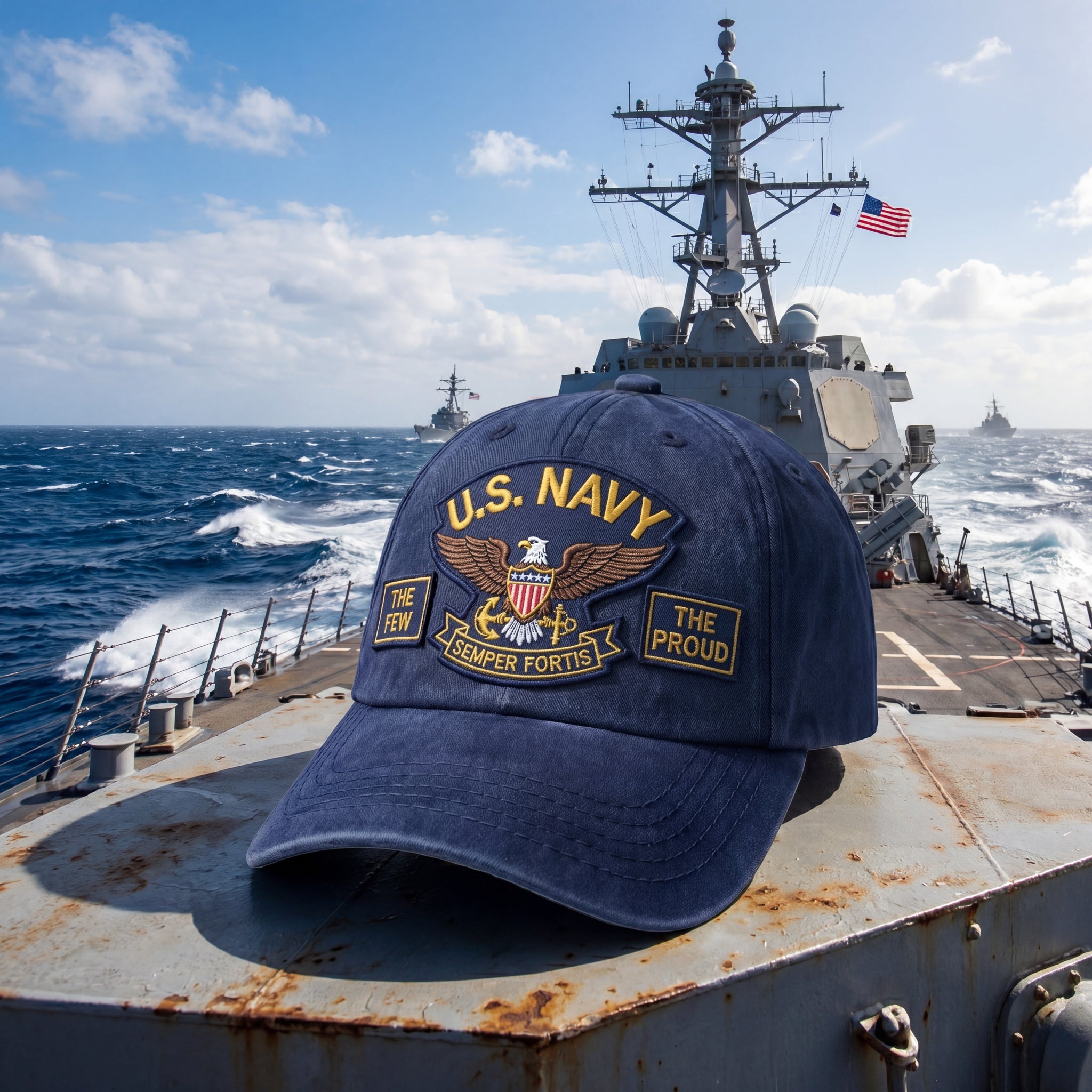 US Navy The Proud Wash Denim Cap