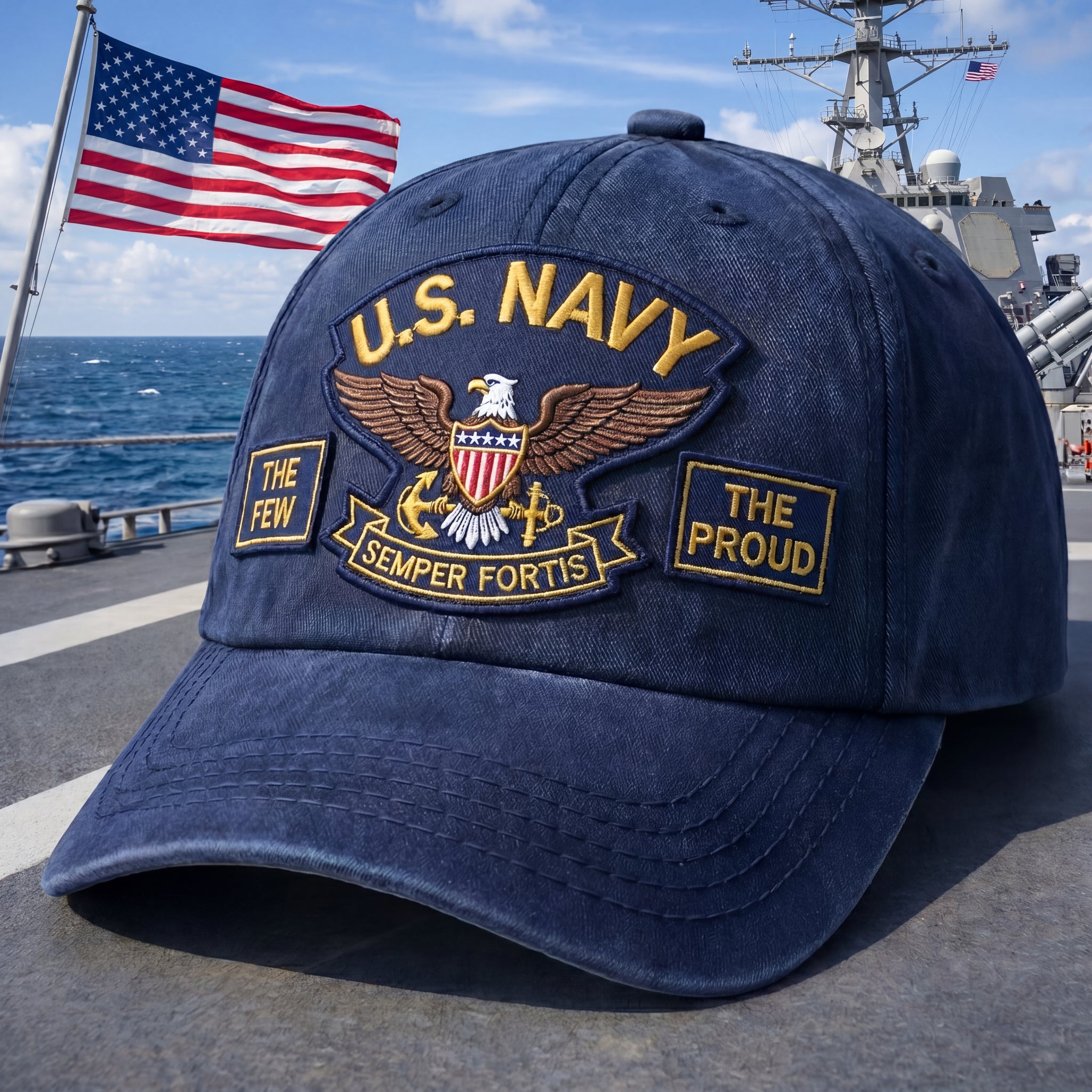 US Navy The Proud Wash Denim Cap