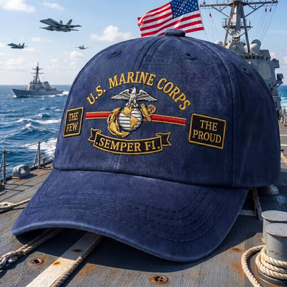 US Marine The Proud Wash Denim Cap