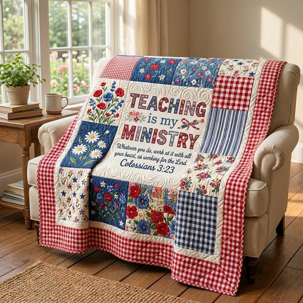 Teaching Is My Ministry Quilted Blanket
