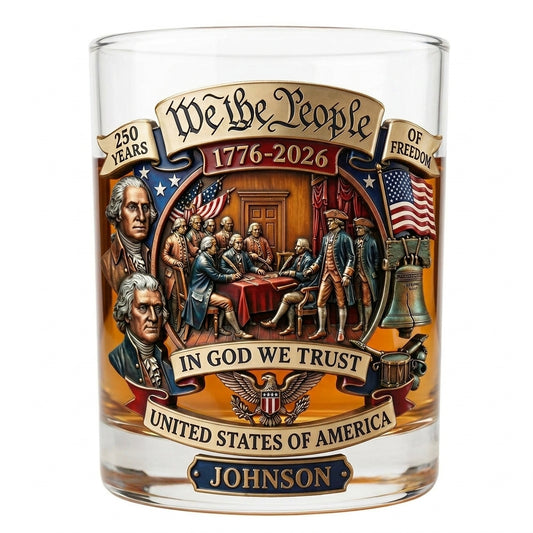 250th Anniversary America Personalized 11OZ Round Whiskey Glass
