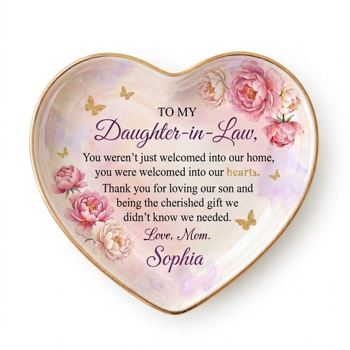 To My Daughter-in-Law Ceramic Ring Dish-Heart