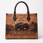 Wild & Fearless Butterfly Jeep Personalized Leather Bag