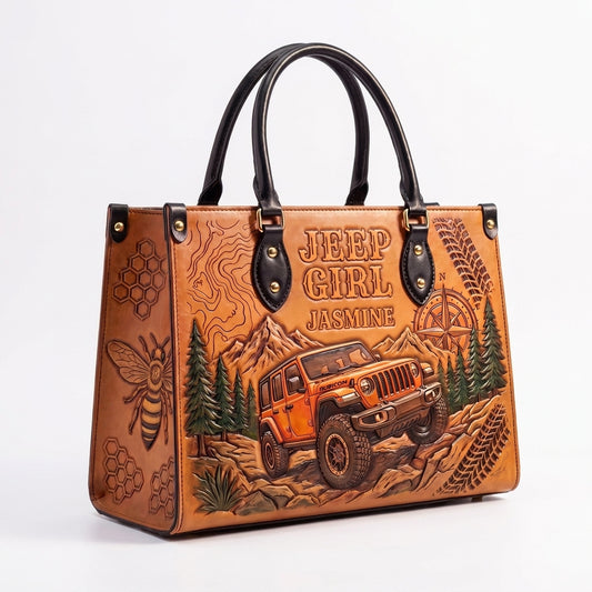 Jeep & Bee Personalized Leather Bag