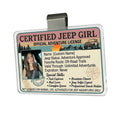 Certified Jeep Girl Personalized Acrylic Car Visor Clip