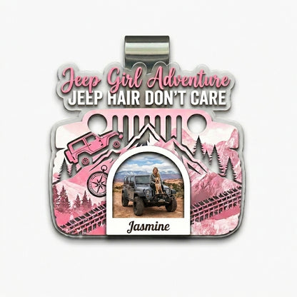 Jeep Girl Adventure Personalized Acrylic Car Visor Clip