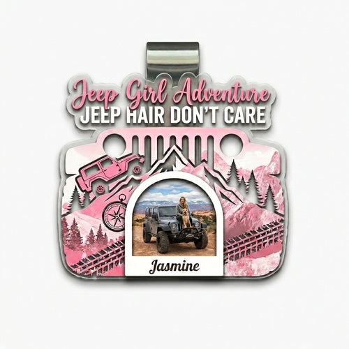 Jeep Girl Adventure Personalized Acrylic Car Visor Clip