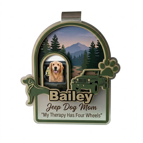My Therapy Has Four Wheels Personalized Acrylic Car Visor Clip