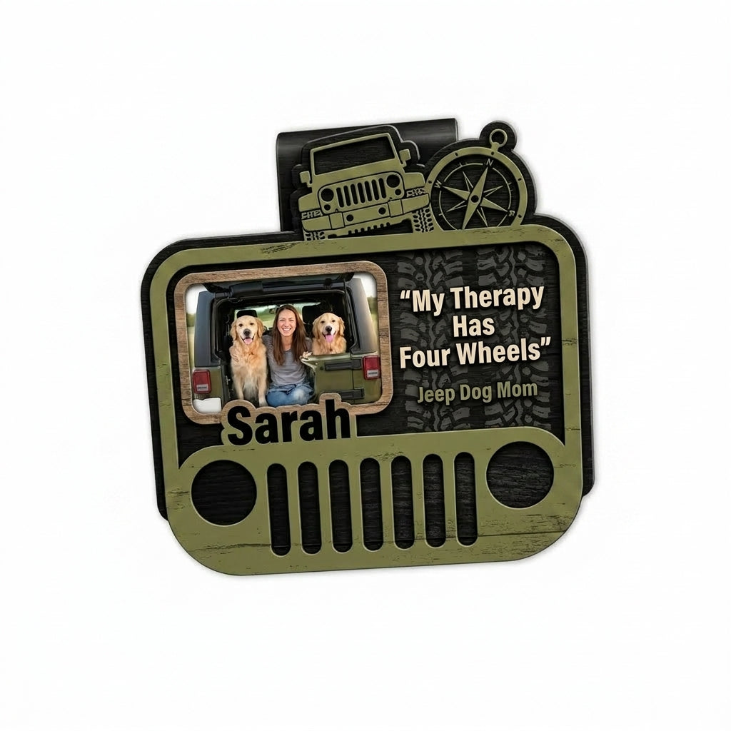 Jeep Dog Mom Personalized Acrylic Car Visor Clip