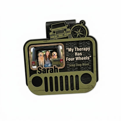 Jeep Dog Mom Personalized Acrylic Car Visor Clip