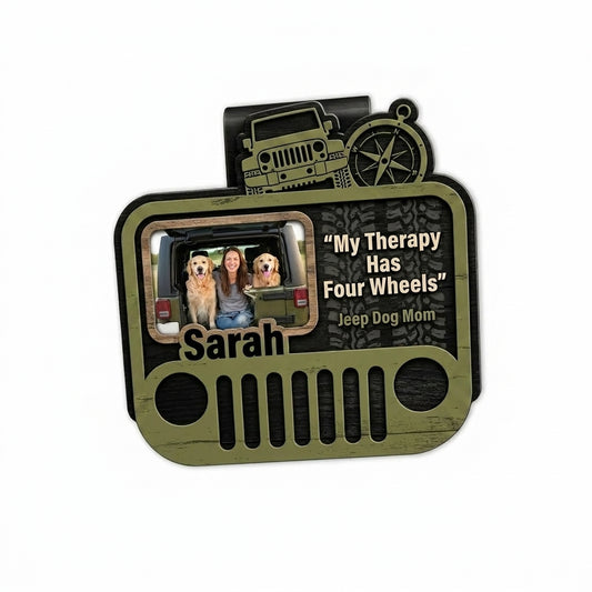 Jeep Dog Mom Personalized Acrylic Car Visor Clip