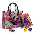 Jeep Skull Girl Personalized Leather Bag + Free Wallet