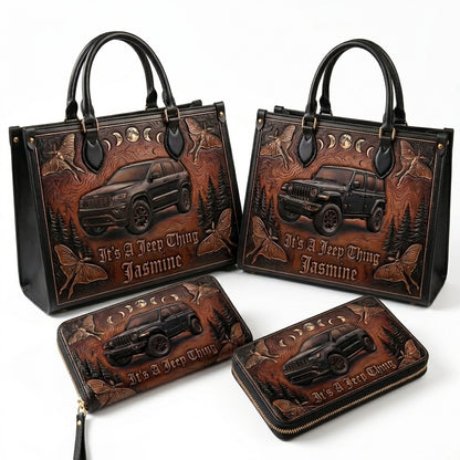 It's A Jeep Thing Personalized Leather Bag + Free Wallet