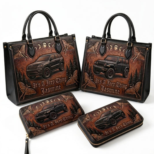 It's A Jeep Thing Personalized Leather Bag + Free Wallet
